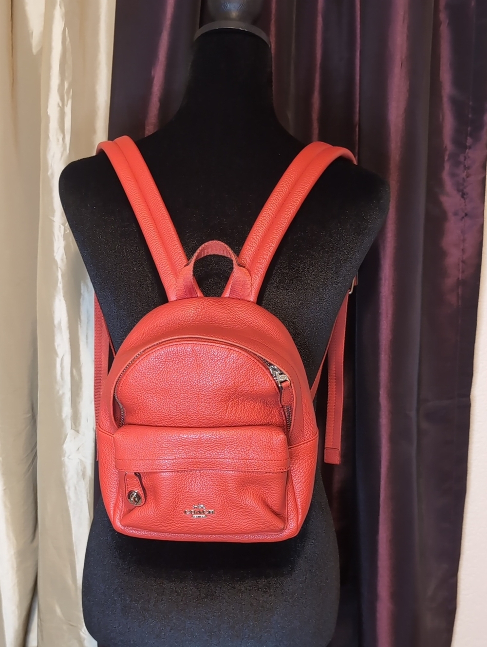 Coach Carmine Pebbled Leather Mini Campus Backpack